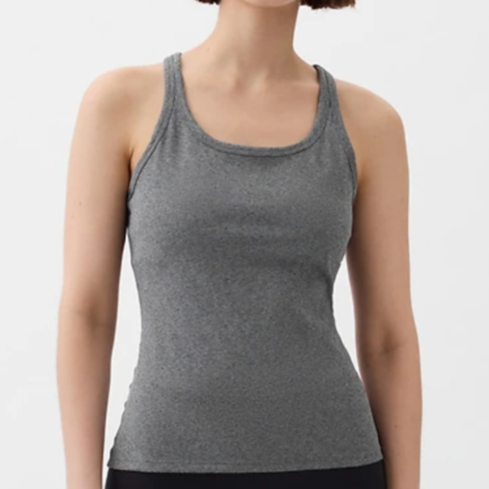 GapFit | Studio Rib Tank Top | Heather Gray | S